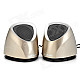 Blue-Ant s28 USB Powered Music Speakers - Champagne + Black (2 PCS / 3.5mm Plug)