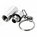 Simple Stainless Steel Cigar Punch w/ Keychain - Silver