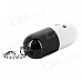 102-3 Capsule Style Creative Butane Gas Lighter w/ Keychain - Black + White