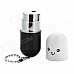102-3 Capsule Style Creative Butane Gas Lighter w/ Keychain - Black + White
