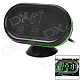 G1 2.5" LCD Electronic Car Voltage Meter / Thermometer w/ Clock - Black + Green