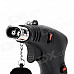 6200 Windproof 1300'C Dual Flame Lockable Butane Jet Lighter Torch w/ Base Holder - Coral + Black