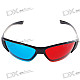 Re-useable Sport Style Plastic Frame Resin Lens Anaglyphic Red + Blue 3D Glasses