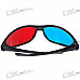 Re-useable Sport Style Plastic Frame Resin Lens Anaglyphic Red + Blue 3D Glasses