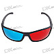 Re-useable Style Plastic Sanded Frame Resin Lens Anaglyphic Red + Blue 3D Glasses