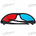 Re-useable Style Plastic Sanded Frame Resin Lens Anaglyphic Red + Blue 3D Glasses