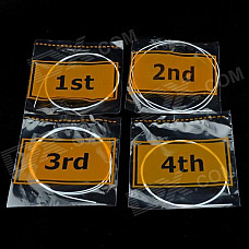 Strings & Plectrum Set for Ukulele - White + Blue + Yellow + Black