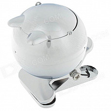 778A Stainless Steel Ashtray with Clip - Silver