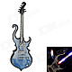 Fashionable Guitar Style LED Light Gasoline Lighter - Black + Blue (3 x LR626)