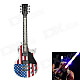 Guitar Style LED Light Gasoline Lighter - White + Red + Blue + Black (3 x LR626)