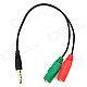 3.5mm Male to 2-3.5mm Female Audio / Video Cable - Black + Red + Green (20cm)