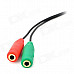 3.5mm Male to 2-3.5mm Female Audio / Video Cable - Black + Red + Green (20cm)