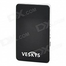 VESKYS V08 Ultra-thin Portable GPS / GPRS / GSM 4-CH Locating Tracker - Black + Silver