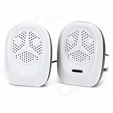 JiaHui 5W Portable USB Speaker - Black + White (2 PCS)