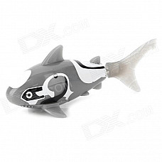 F2 Shark Style Electronic Fish Toy - Grey + White (2 x LR44)