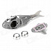 F2 Shark Style Electronic Fish Toy - Grey + White (2 x LR44)