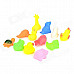 8004 12-in-1 Kid's Bathing Non-Toxic Vinyl Squeaky Toys Set - Multicolored