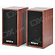 Senicc SN-465 Wooden Speaker for Laptops / Cellphone / MP3 / MP4 - Brown + Black