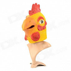 A-056 Funny Rooster Head Latex Headgear for Halloween / Christmas / Costume Ball - Red + Yellow