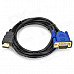 JJBY HDMI 1.4 Male to VGA Male Display Cable - Black + Blue