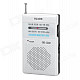 OJADE OE-1202 Mini Portable AM / FM 2-Band Radio - White + Black (2 x AA)