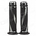 QC-H-299 Replacement Motorcycle Aluminum Alloy Mechanical Cutting Handle Grips - Black + Grey (Pair)