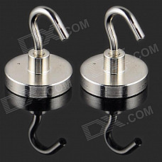 D32mm NdFeB Magnetic Hooks - Silver (2 PCS)