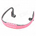 Stylish Sports Rechargeable In-Ear MP3 Player Headset w/ FM / TF - Pink + Grey