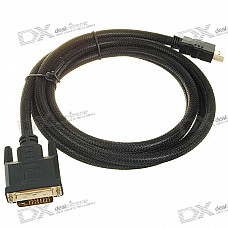 Gold Plated 1080P HDMI V1.3 Male to DVI Male Connection Cable (1.7M-Length)