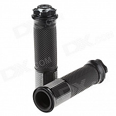 QC-H-286C Replacement Motorcycle Aluminum Alloy Mechanical Cutting Handle Grips - Black (Pair)