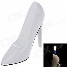 Fashionable High-Heeled Shoes Style Gasoline Lighter - White