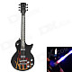 Fashionable LED Light Guitar Style Butane Lighter - Black