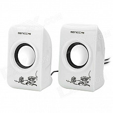 SENICC SN-463 Digital Speaker for Computer - White (Pair / 3.5mm)