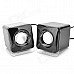 SENICC SN 405 Speaker for Cellphone / Computer - Black + Silver (Pair)