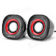 SENICC SN-458 Mini Desktop Digital Speaker - Black + Red + Silver (Pair)