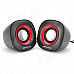 SENICC SN-458 Mini Desktop Digital Speaker - Black + Red + Silver (Pair)