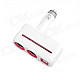 SHUNWEI SD-1918 Rotatable Dual USB Dual Car Cigarette Lighter Charger Adapter - White + Red