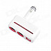 SHUNWEI SD-1918 Rotatable Dual USB Dual Car Cigarette Lighter Charger Adapter - White + Red