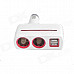 SHUNWEI SD-1918 Rotatable Dual USB Dual Car Cigarette Lighter Charger Adapter - White + Red