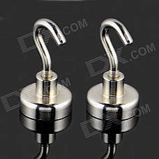 D25mm NdFeB Magnetic Hooks - Silver (2 PCS)