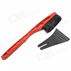 Multifunction Car Cleaning Lengthen ABS Snow Shovel w/ Nylon Brush - Red + Black
