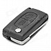 AML031386 Replacement 2-Button Folding Remote Control Key Case for Citroen / Peugeot - Black