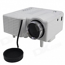 RuiQ UC-30 24W Portable Mini LCD Projector w/ SD / AV / VGA / HDMI - White (EU Plug / 100~240V)