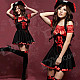 Pirate Role Clothing for Halloween Costume Party - Black + Red (Free Size)