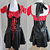 Pirate Role Clothing for Halloween Costume Party - Black + Red (Free Size)