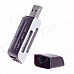 Mini Multi-in-1 USB 2.0 Card Reader - Deep Brown + White