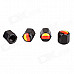Germany Flag Replacement Aluminum Alloy Car Tire Valve Caps + Key Ring Set - Black (4 PCS)
