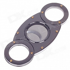 Fashionable Stainless Steel Cigar Cutter Knife - Grey + Golden