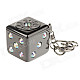 Keychain Portable Stainless Steel Shining Rhinestone Dice Style Rotary Top Ashtray - Grey