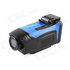 PORTWORLD AT68 1.5" LCD 5MP Wide-angle HD 1080P Waterproof Anti-shake Sports Camera - Black + Blue